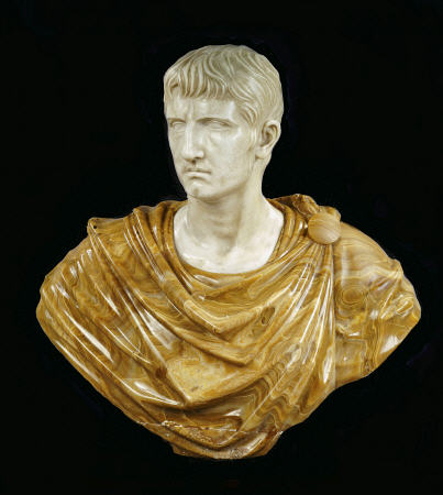 An Italian White Marble Bust Of Caesar Augustus à 