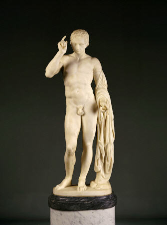 An Italian White Marble Figure Of Germanicus, On Pedestal, Second Half 19th Century à 