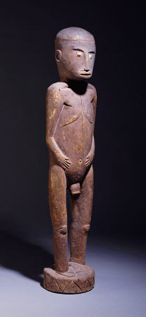 An Unusual Melanesian Male Figure à 