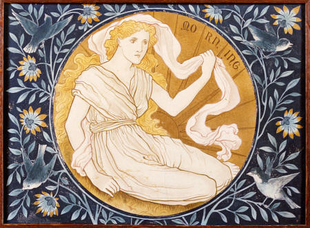 A Painted And Gilt Earthenware Plaque Entitled ''Morning? à 