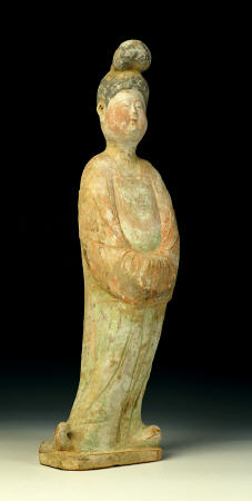 A Painted Pottery Figure Of A Court Lady à 
