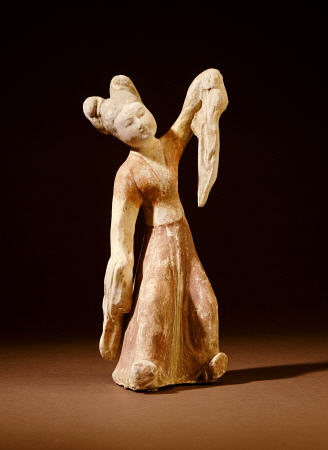 A Painted Pottery Figure Of A Dancer à 