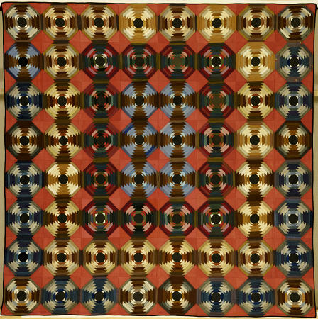 A Pieced Cotton And Flannel Coverlet à 