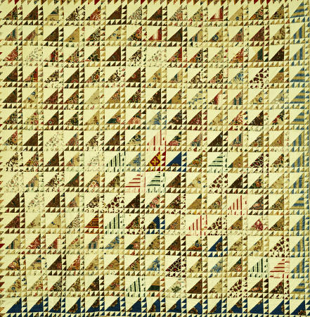 A Pieced Cotton Quilted Coverlet à 