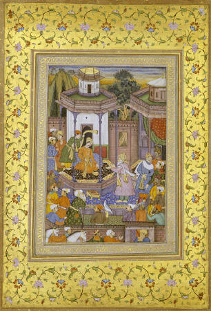 A Prince Giving Audience Mughal Late 16th Century à 