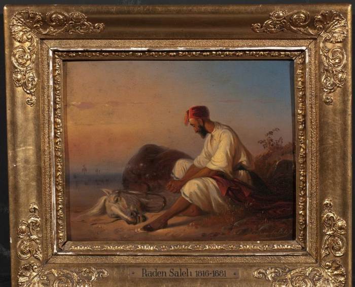Araber mit seinem Pferd à 