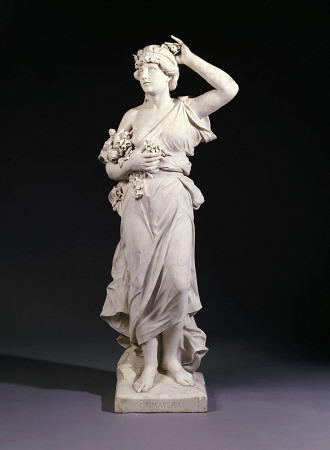 A Set Of Four Italian White Marble Figures Emblematic Of The Seasons -Spring, Late 19th Century à 