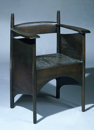 A Stained Oak Armchair Designed By Charles Rennie Mackintosh (1868-1928) For The Argyle Street Tea R à 