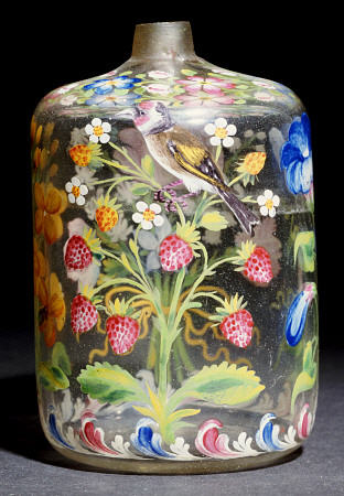 A Venetian Enamelled Small Flask From The Atelier Of Osvaldo Brussa à 