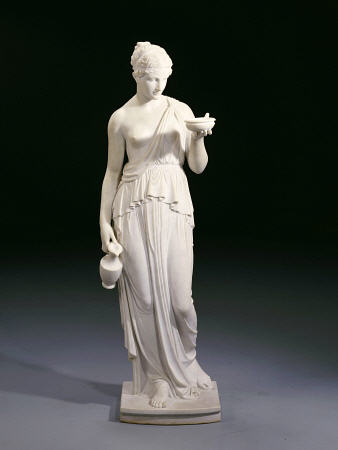 A White Marble Figure Of Hebe, The Cupbearer, Circa 1880 à 