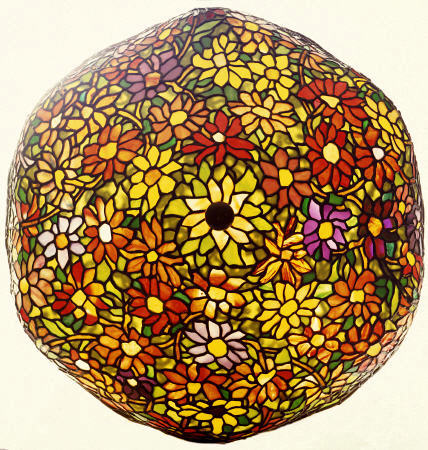 A ''Zinnia'' Leaded Glass, Mosaic Favrile Glass And Bronze Table Lamp à 