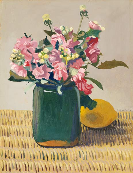 A Bouquet OF Flowers And A Lemon à 