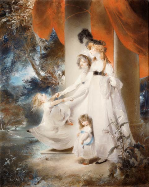 Portrait Of Mrs Ayscoghe  Boucherett With Her Two Eldest Children, Emilia And Ayscoghe, And Her Half à 