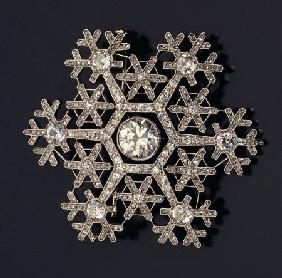 A Diamond And Platinum-Mounted Snowflake Brooch By Faberge, Circa 1908-1913