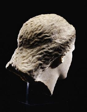 A Greek Marble Female Head From Behind
