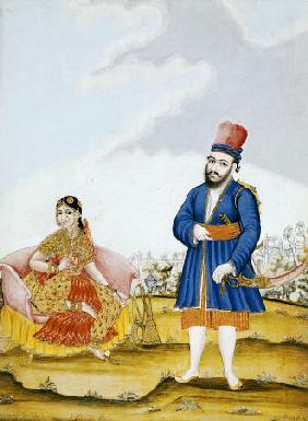 A Moghul Nobleman With His Wife