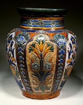A Monumental Royal Doulton Stoneware Vase, 19th Century