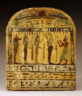An Egyptian Painted Wood Stela Dynasty XXV-XXVI, Circa 712-525 B