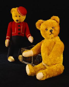 A Schuco "Yes/No" Rich Golden Plush Covered Teddy Bear /nAnd A Schuco "Bell-Hop" Yes/No Golden Plush