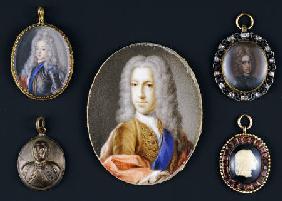 A Selection Of Miniature Portraits Depicting Prince James Francis Edward Stuart, The Old Pretender (