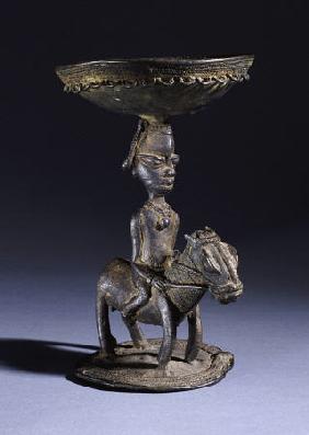 A Yoruba Bronze Ritual  Vessel, Probably For Ifa Divination, 18th Century, 20cm High