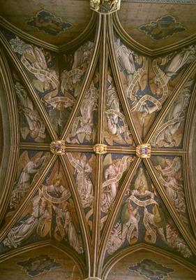 Angels and the Symbols of the Evangelists, from the ceiling of the Chapel, 15th century (photo) à 