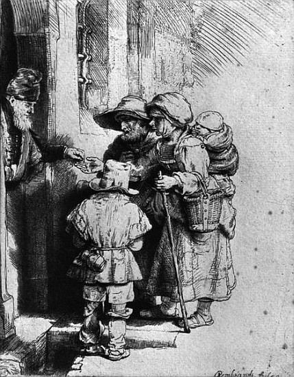 Beggars on the Doorstep of a House à 