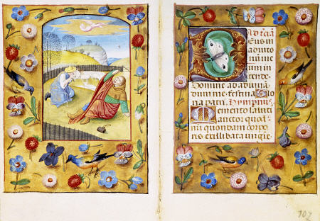 Book Of Hours,  Calendar Page Showing Peasants Slaughtering A Pig à 