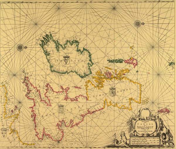British Isles , Nautical map by Colom à 