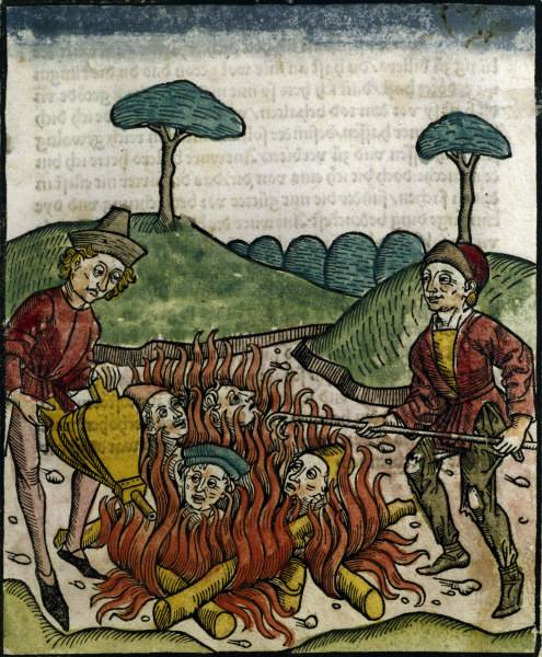 Burning of liars / Woodcut / 1483 à 