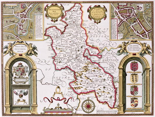 Buckinghamshire, engraved by Jodocus Hondius (1563-1612) from John Speed's 'Theatre of the Empire of à 