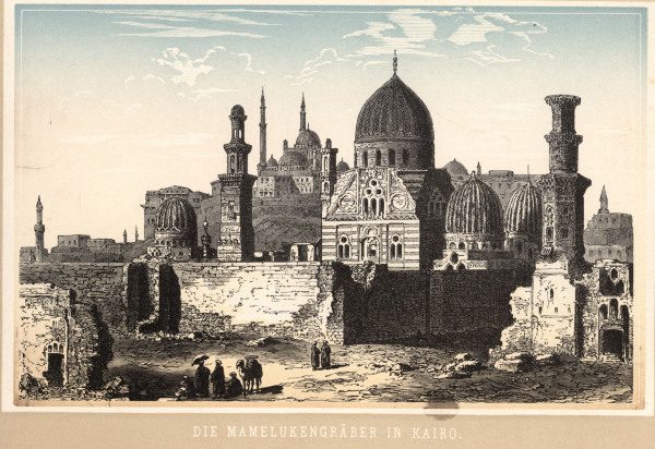 Cairo, Tombs of Mamelukes / Col.Woodcut à 