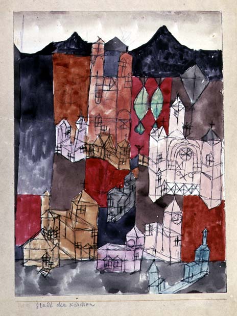 City of Churches, 1918 (no 99) (pen, pencil & w/c on paper on cardboard)  à 