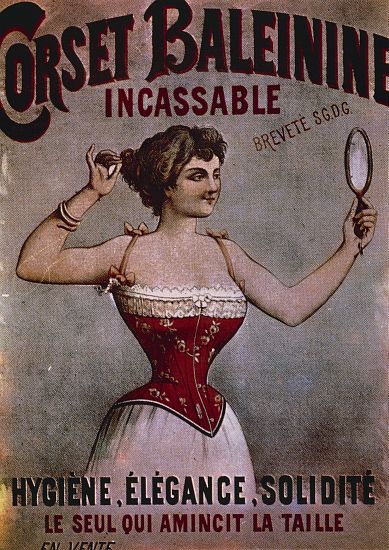 Corset Baleinine Incassable, advertisement for corsets, poster à 