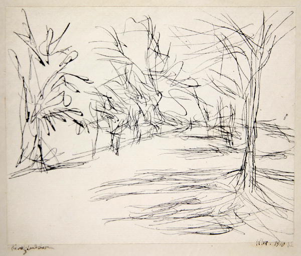 Country road to Schwaing, 1910 (no 32) (pen on paper on cardboard)  à 