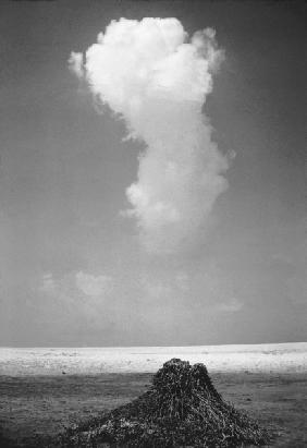 Cloud after atomic explosion (b/w photo) 