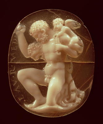 Cameo of Hercules Conquered by Cupid, 1st century BC (agate and onyx) à 
