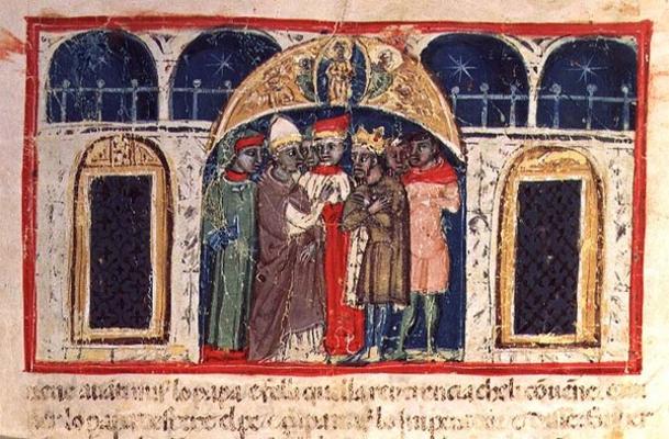 Codex Correr I 383 The Peace between Pope Alexander III (1159-81) and the Emperor Frederick Barbaros à 