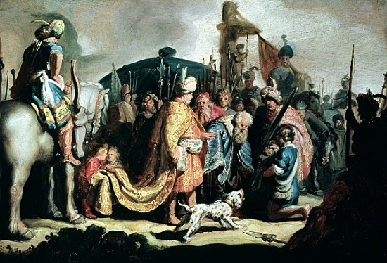 David Offering the Head of Goliath to King Saul à 