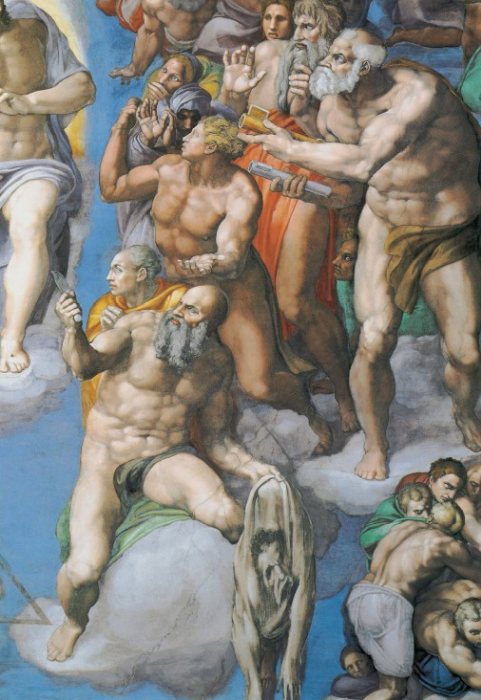 Detail of the fresco "The Last Judgement" on the wall in Sistine chapel à 
