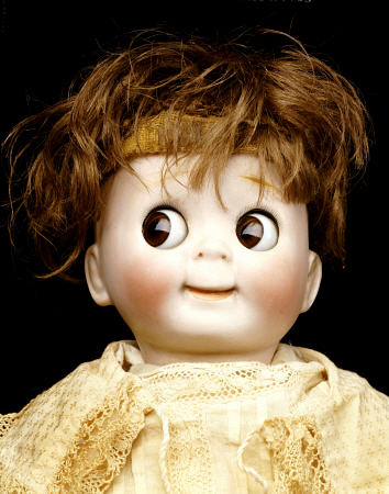 Detail Of A Bisque-Headed Googlie Eyed Character Doll à 