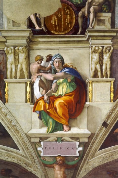 The Delphic Sibyl (Sistine Chapel ceiling in the Vatican) à 