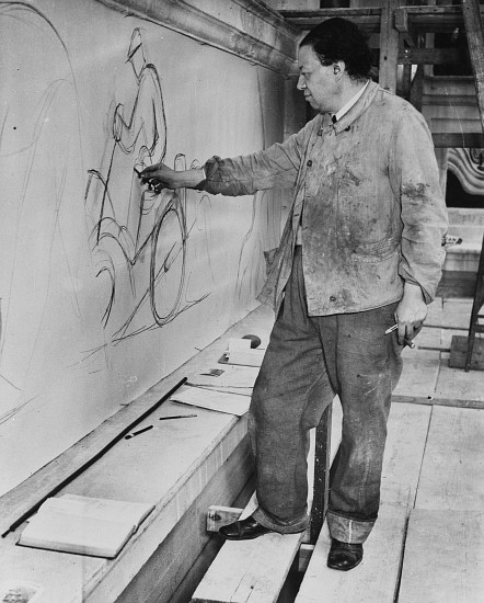 Diego Rivera working Detroit Industry Murals à 