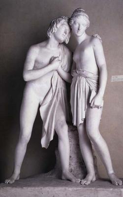 Daphnis and Chloe, sculpture by Ulisse Cambi (1807-95) (marble) à 