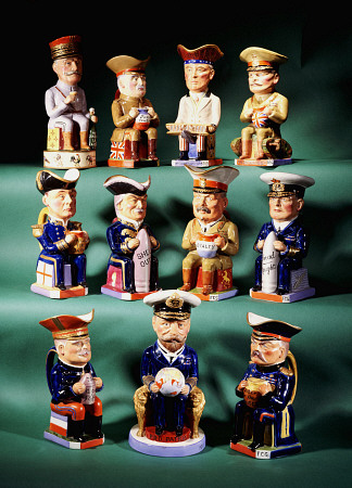 Eleven Wilkinson Toby Jugs Designed By Sir F Carruthers-Gould (1844-1925) Depicting Marshall Foch, K à 