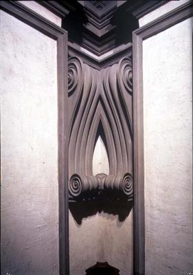 Entrance Hall, detail of merging scroll corner decoration designed by Michelangelo Buonarroti (1475- à 