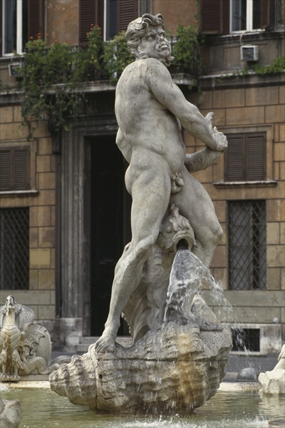 Fontana del Moro, detail (photo)  à 