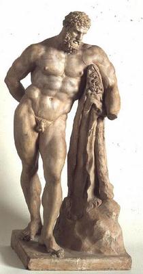 Farnese Hercules, copy of the original statue by Lysippus, by Camillo Rusconi (1658-1728) (marble) à 