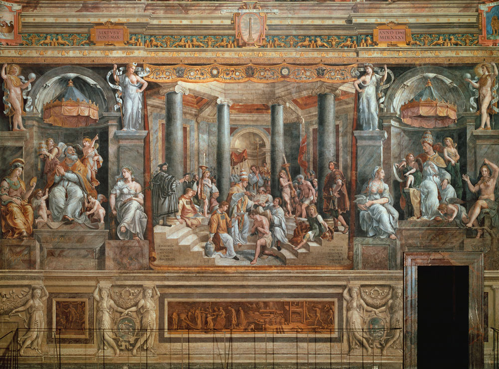 Giulio Romano, The baptism of Constant. à 