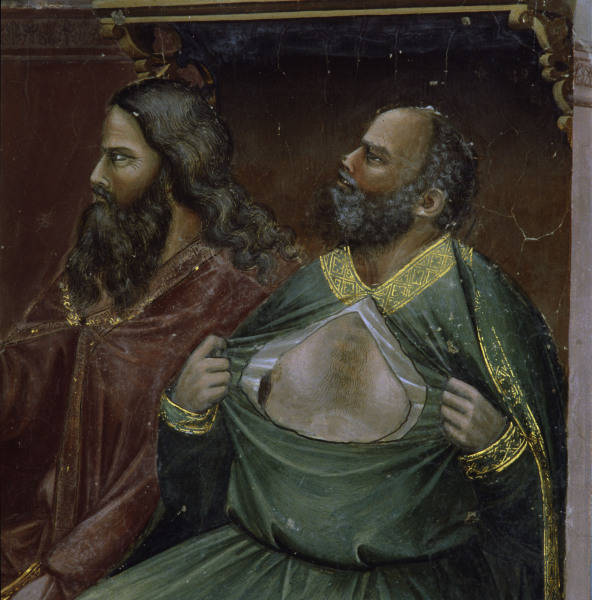 Giotto, Jesus devant Caiphe, Det.:Caiphe à 